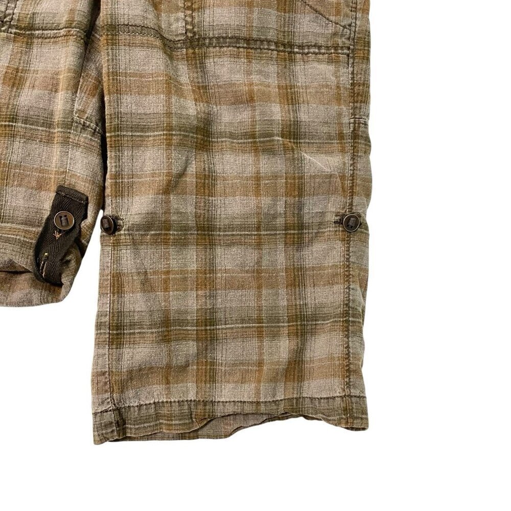 Vintage Y2K Free People Plaid Low Rise Convertible Bermuda Skater Shorts size 2 - Picture 4 of 9